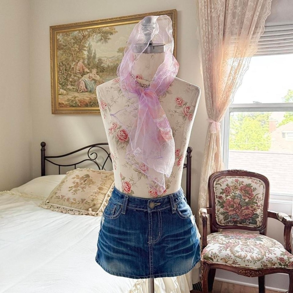70s pastel floral scarf one size